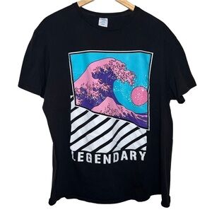 Legendary Ocean Wave Beach Surfing Cotton T-shirt Size XL
